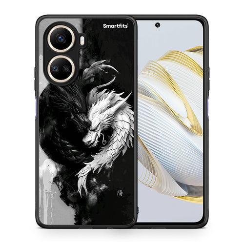 Θήκη Huawei Nova 10 SE Yin Yang από τη Smartfits με σχέδιο στο πίσω μέρος και μαύρο περίβλημα | Huawei Nova 10 SE Yin Yang Case with Colorful Back and Black Bezels