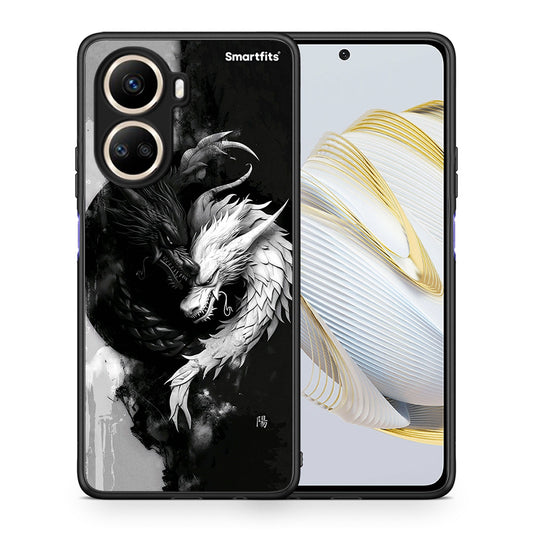Θήκη Huawei Nova 10 SE Yin Yang από τη Smartfits με σχέδιο στο πίσω μέρος και μαύρο περίβλημα | Huawei Nova 10 SE Yin Yang Case with Colorful Back and Black Bezels