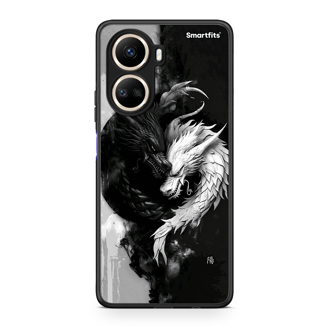 Θήκη Huawei Nova 10 SE Yin Yang από τη Smartfits με σχέδιο στο πίσω μέρος και μαύρο περίβλημα | Huawei Nova 10 SE Yin Yang Case with Colorful Back and Black Bezels
