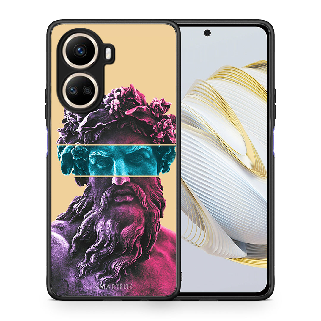 Θήκη Huawei Nova 10 SE Zeus Art από τη Smartfits με σχέδιο στο πίσω μέρος και μαύρο περίβλημα | Huawei Nova 10 SE Zeus Art Case with Colorful Back and Black Bezels