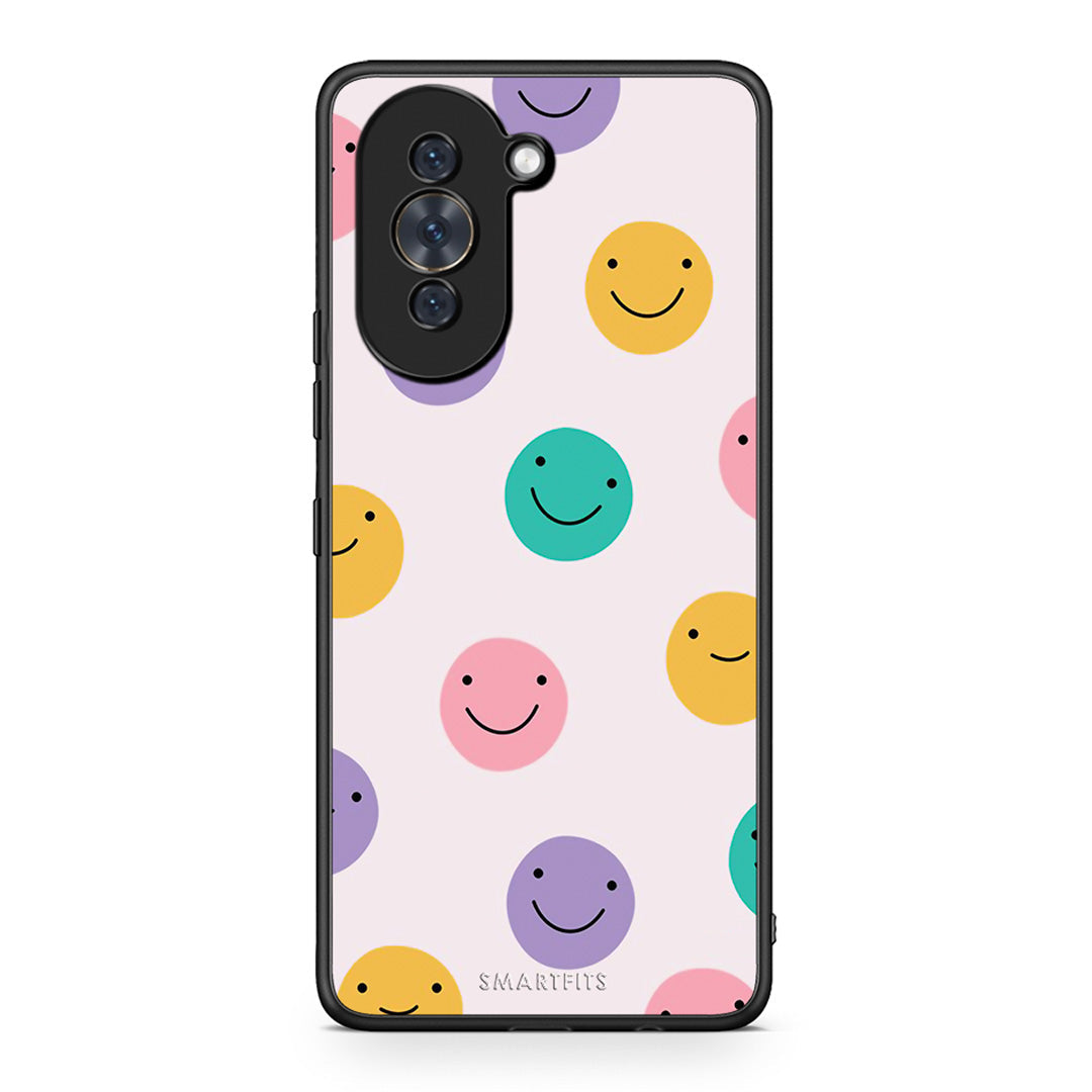 Huawei Nova 10 Smiley Faces θήκη από τη Smartfits με σχέδιο στο πίσω μέρος και μαύρο περίβλημα | Smartphone case with colorful back and black bezels by Smartfits