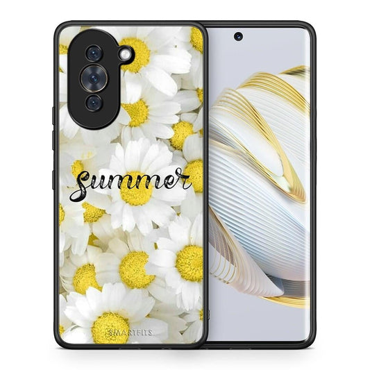 Θήκη Huawei Nova 10 Summer Daisies από τη Smartfits με σχέδιο στο πίσω μέρος και μαύρο περίβλημα | Huawei Nova 10 Summer Daisies case with colorful back and black bezels