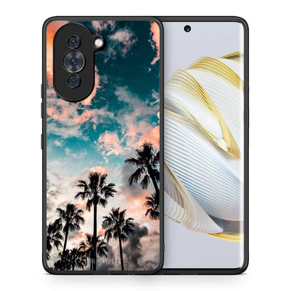 Θήκη Huawei Nova 10 Sky Summer από τη Smartfits με σχέδιο στο πίσω μέρος και μαύρο περίβλημα | Huawei Nova 10 Sky Summer case with colorful back and black bezels