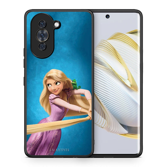 Θήκη Αγίου Βαλεντίνου Huawei Nova 10 Tangled 2 από τη Smartfits με σχέδιο στο πίσω μέρος και μαύρο περίβλημα | Huawei Nova 10 Tangled 2 case with colorful back and black bezels