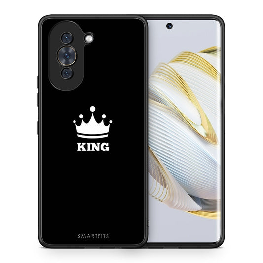 Θήκη Huawei Nova 10 King Valentine από τη Smartfits με σχέδιο στο πίσω μέρος και μαύρο περίβλημα | Huawei Nova 10 King Valentine case with colorful back and black bezels