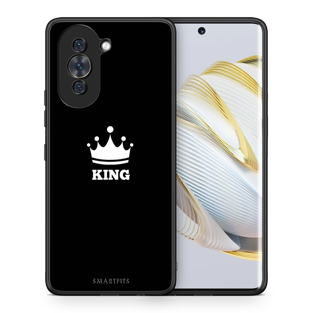 Θήκη Huawei Nova 10 King Valentine από τη Smartfits με σχέδιο στο πίσω μέρος και μαύρο περίβλημα | Huawei Nova 10 King Valentine case with colorful back and black bezels