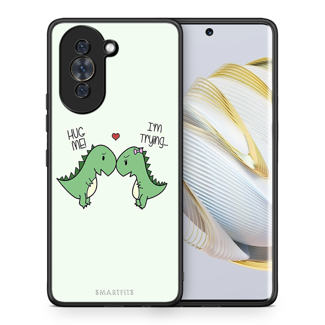 Θήκη Huawei Nova 10 Rex Valentine από τη Smartfits με σχέδιο στο πίσω μέρος και μαύρο περίβλημα | Huawei Nova 10 Rex Valentine case with colorful back and black bezels