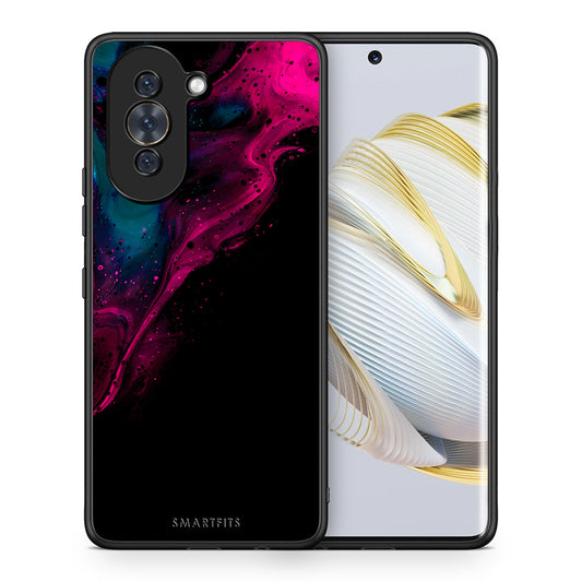 Θήκη Huawei Nova 10 Pink Black Watercolor από τη Smartfits με σχέδιο στο πίσω μέρος και μαύρο περίβλημα | Huawei Nova 10 Pink Black Watercolor case with colorful back and black bezels