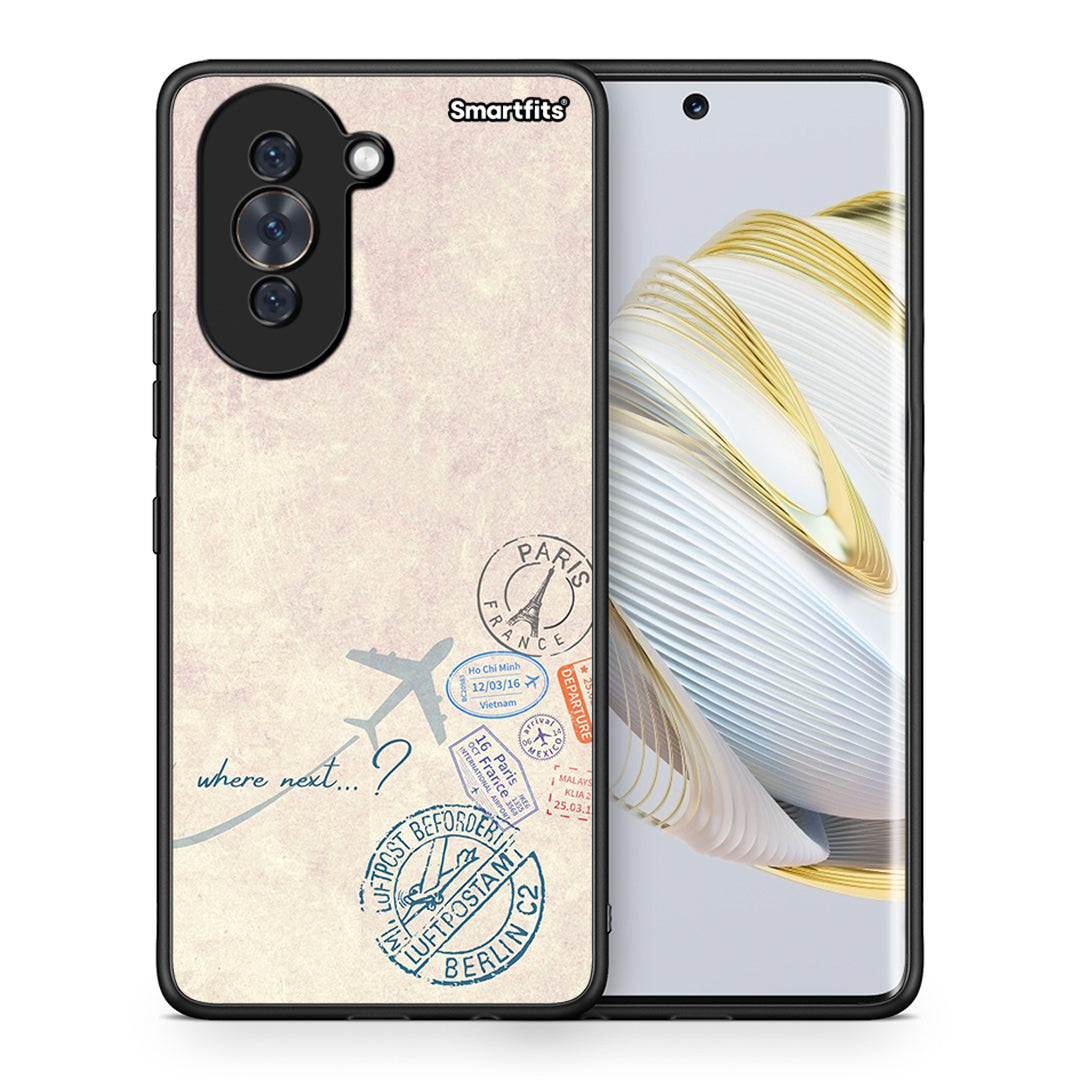 Θήκη Huawei Nova 10 Where Next από τη Smartfits με σχέδιο στο πίσω μέρος και μαύρο περίβλημα | Huawei Nova 10 Where Next case with colorful back and black bezels