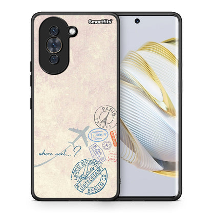 Θήκη Huawei Nova 10 Where Next από τη Smartfits με σχέδιο στο πίσω μέρος και μαύρο περίβλημα | Huawei Nova 10 Where Next case with colorful back and black bezels