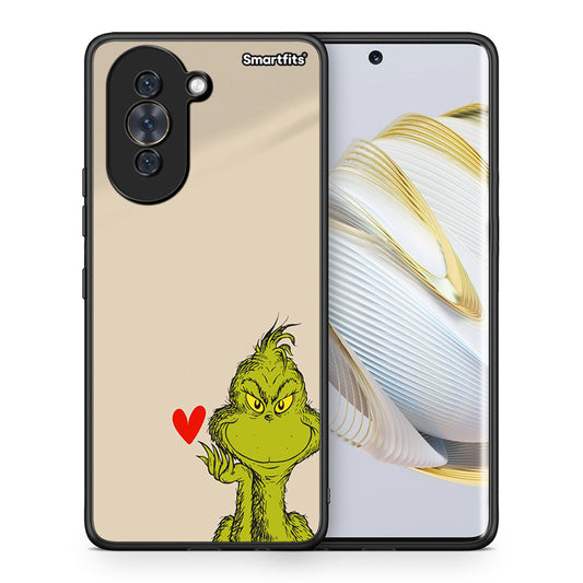 Θήκη Huawei Nova 10 Xmas Grinch από τη Smartfits με σχέδιο στο πίσω μέρος και μαύρο περίβλημα | Huawei Nova 10 Xmas Grinch case with colorful back and black bezels