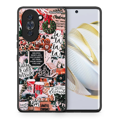 Θήκη Huawei Nova 10 Xmas Habbits από τη Smartfits με σχέδιο στο πίσω μέρος και μαύρο περίβλημα | Huawei Nova 10 Xmas Habbits case with colorful back and black bezels