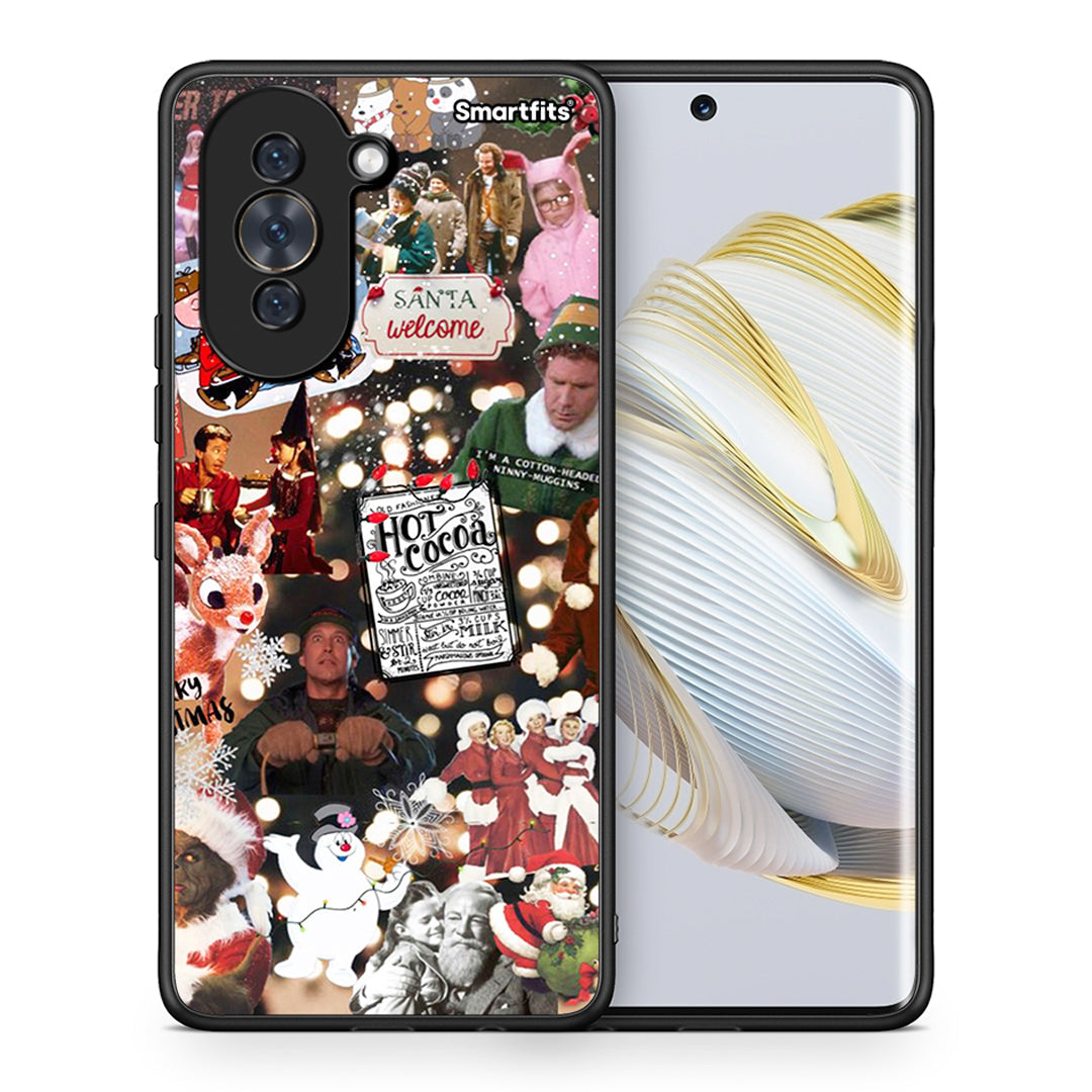 Θήκη Huawei Nova 10 Xmas Movies από τη Smartfits με σχέδιο στο πίσω μέρος και μαύρο περίβλημα | Huawei Nova 10 Xmas Movies case with colorful back and black bezels