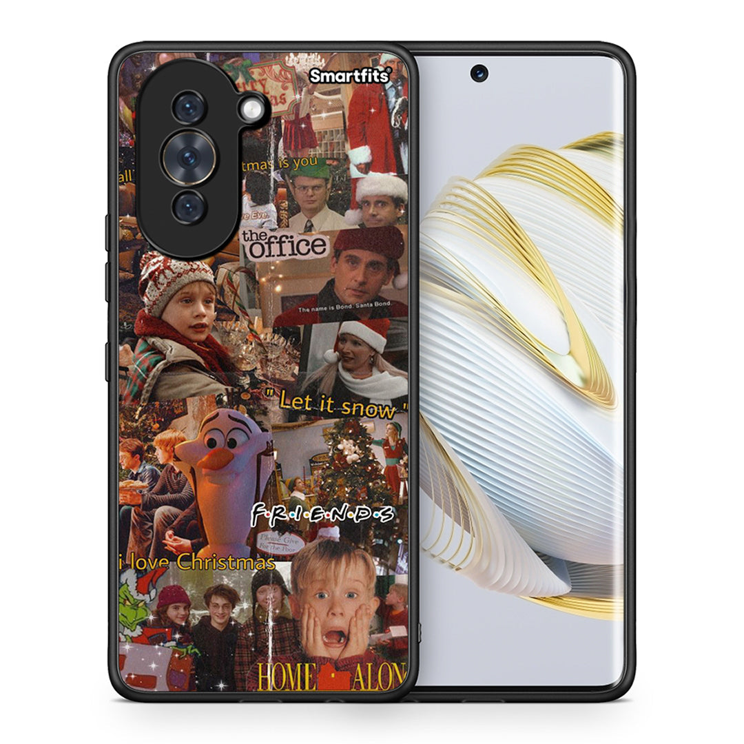 Θήκη Huawei Nova 10 Xmas Wishes από τη Smartfits με σχέδιο στο πίσω μέρος και μαύρο περίβλημα | Huawei Nova 10 Xmas Wishes case with colorful back and black bezels