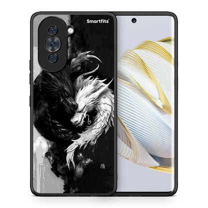 Θήκη Huawei Nova 10 Yin Yang από τη Smartfits με σχέδιο στο πίσω μέρος και μαύρο περίβλημα | Huawei Nova 10 Yin Yang case with colorful back and black bezels