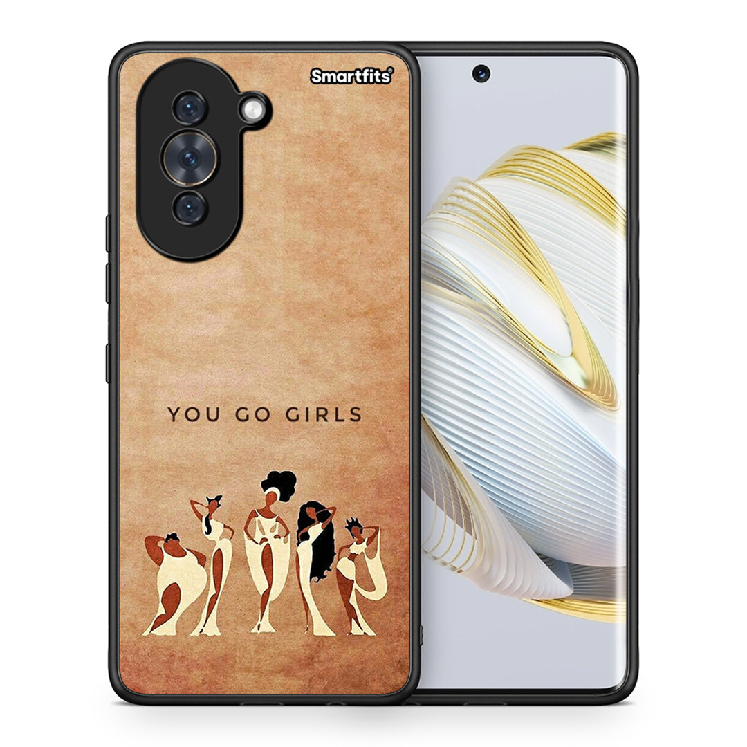 Θήκη Huawei Nova 10 You Go Girl από τη Smartfits με σχέδιο στο πίσω μέρος και μαύρο περίβλημα | Huawei Nova 10 You Go Girl case with colorful back and black bezels