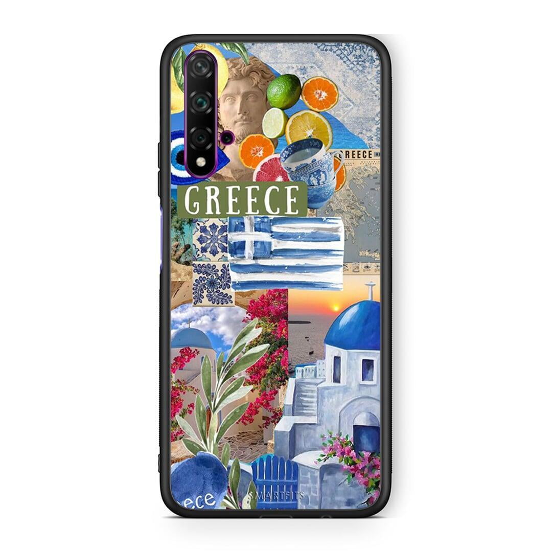 Huawei Nova 5T All Greek Θήκη από τη Smartfits με σχέδιο στο πίσω μέρος και μαύρο περίβλημα | Smartphone case with colorful back and black bezels by Smartfits