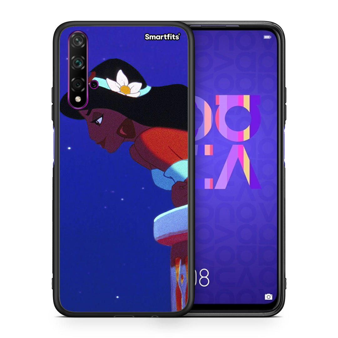 Θήκη Huawei Nova 5T/Honor 20 Alladin And Jasmine Love 2 από τη Smartfits με σχέδιο στο πίσω μέρος και μαύρο περίβλημα | Huawei Nova 5T/Honor 20 Alladin And Jasmine Love 2 case with colorful back and black bezels