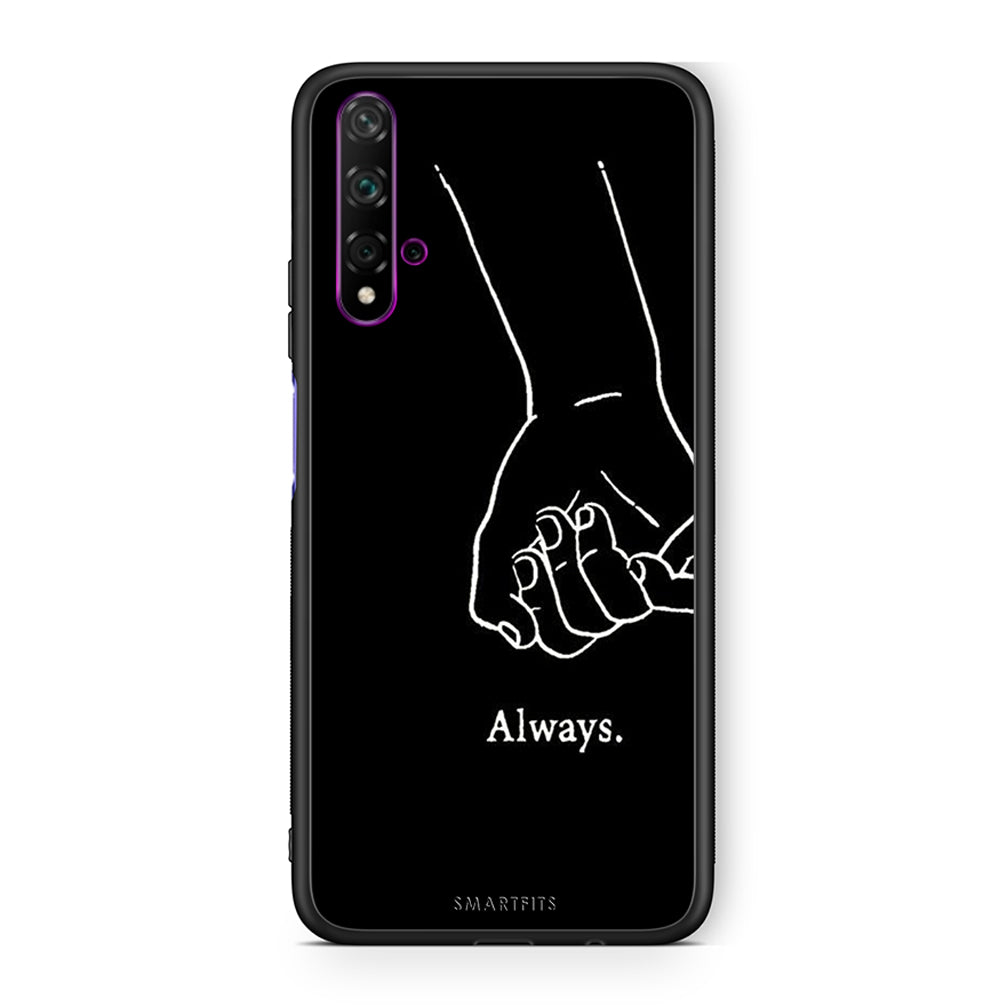Huawei Nova 5T Always & Forever 1 Θήκη Αγίου Βαλεντίνου από τη Smartfits με σχέδιο στο πίσω μέρος και μαύρο περίβλημα | Smartphone case with colorful back and black bezels by Smartfits