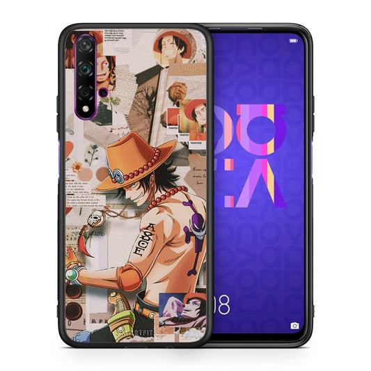Θήκη Huawei Nova 5T/Honor 20 Anime Collage από τη Smartfits με σχέδιο στο πίσω μέρος και μαύρο περίβλημα | Huawei Nova 5T/Honor 20 Anime Collage case with colorful back and black bezels