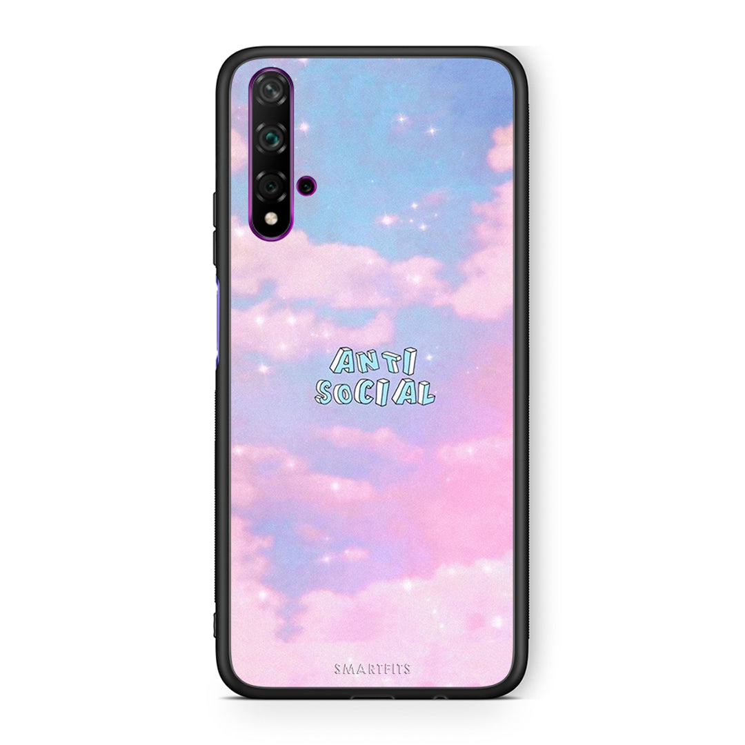 Huawei Nova 5T Anti Social Θήκη Αγίου Βαλεντίνου από τη Smartfits με σχέδιο στο πίσω μέρος και μαύρο περίβλημα | Smartphone case with colorful back and black bezels by Smartfits