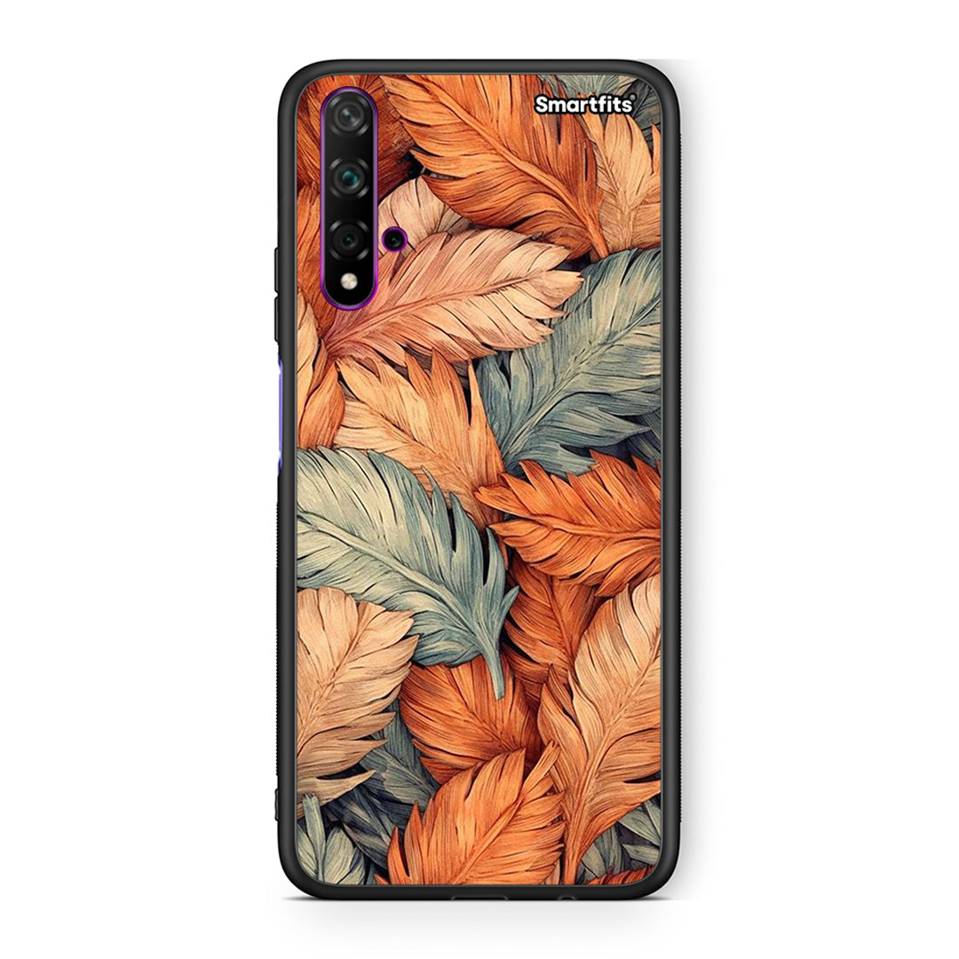 Huawei Nova 5T Autumn Leaves Θήκη από τη Smartfits με σχέδιο στο πίσω μέρος και μαύρο περίβλημα | Smartphone case with colorful back and black bezels by Smartfits