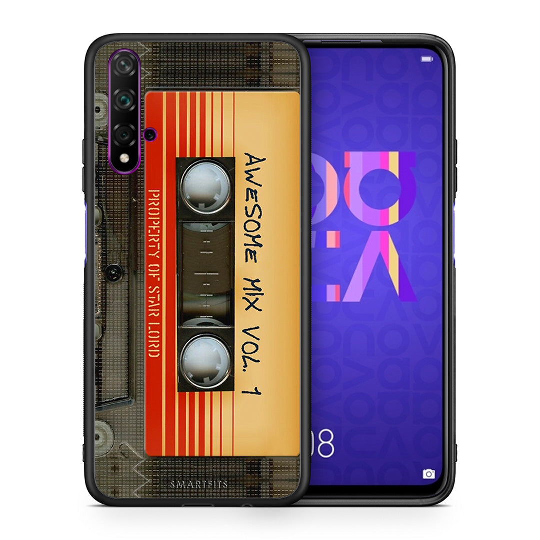 Θήκη Huawei Nova 5T/Honor 20 Awesome Mix από τη Smartfits με σχέδιο στο πίσω μέρος και μαύρο περίβλημα | Huawei Nova 5T/Honor 20 Awesome Mix case with colorful back and black bezels