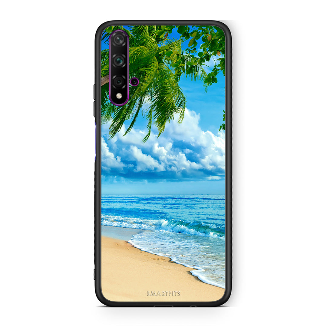 Huawei Nova 5T Beautiful Beach θήκη από τη Smartfits με σχέδιο στο πίσω μέρος και μαύρο περίβλημα | Smartphone case with colorful back and black bezels by Smartfits