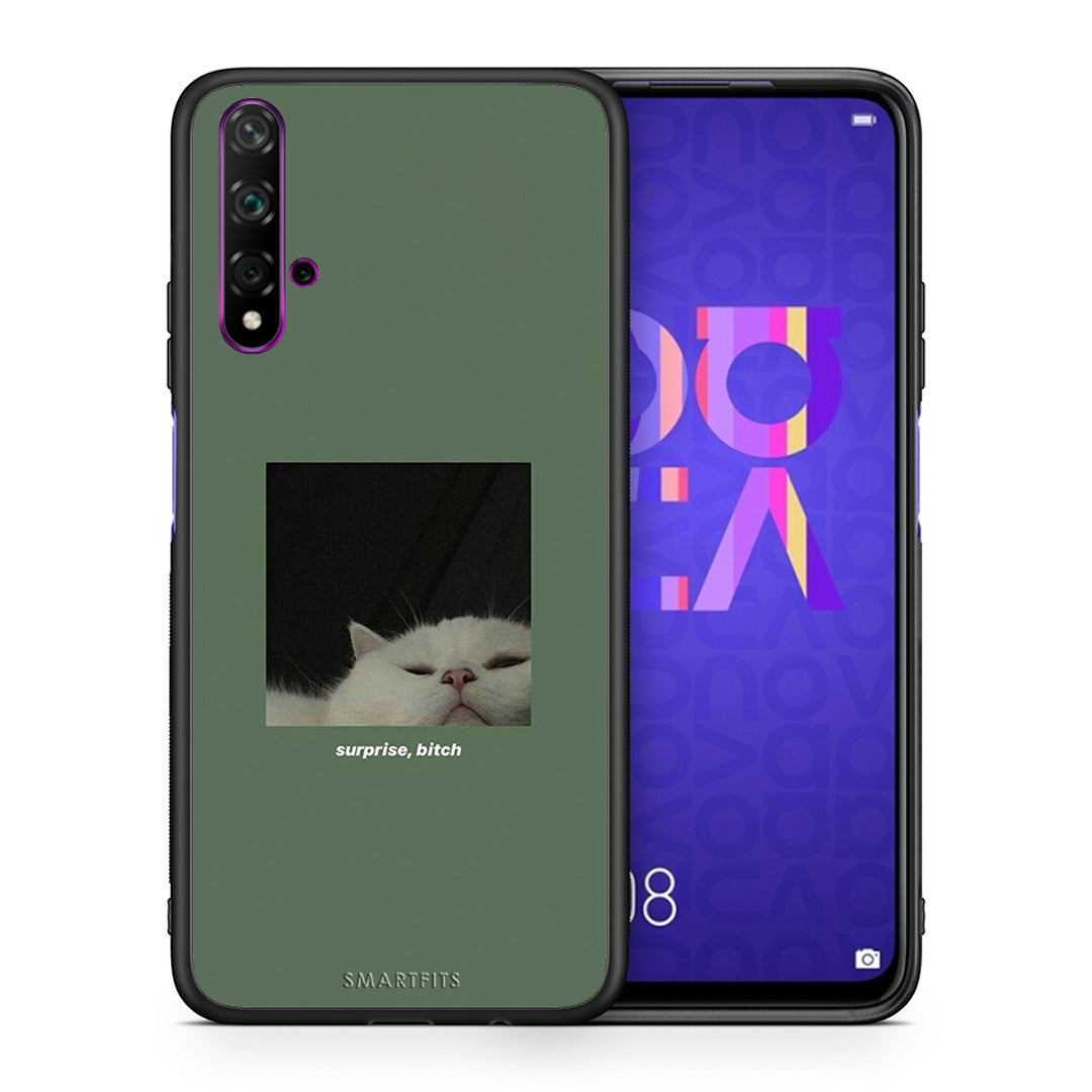 Θήκη Huawei Nova 5T/Honor 20 Bitch Surprise από τη Smartfits με σχέδιο στο πίσω μέρος και μαύρο περίβλημα | Huawei Nova 5T/Honor 20 Bitch Surprise case with colorful back and black bezels