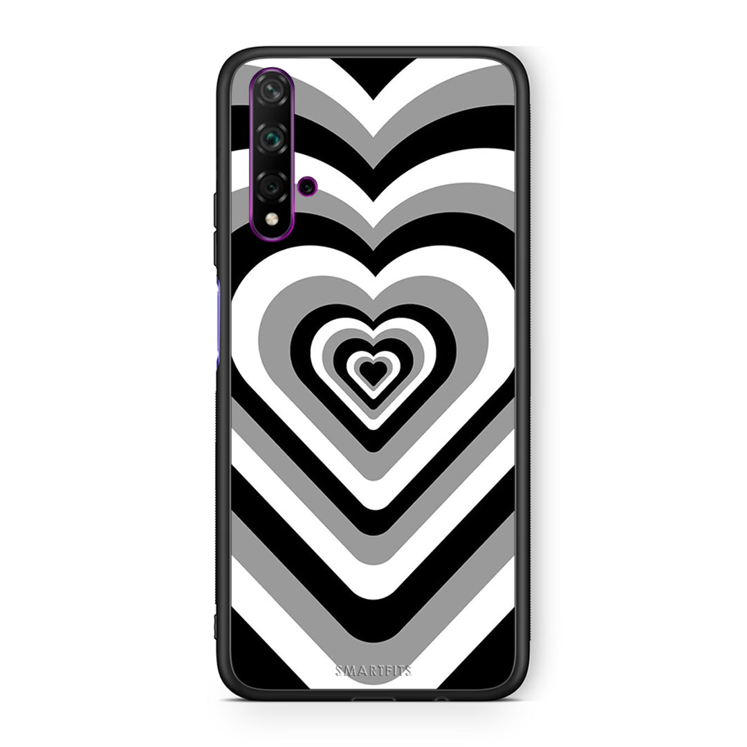 Huawei Nova 5T Black Hearts θήκη από τη Smartfits με σχέδιο στο πίσω μέρος και μαύρο περίβλημα | Smartphone case with colorful back and black bezels by Smartfits