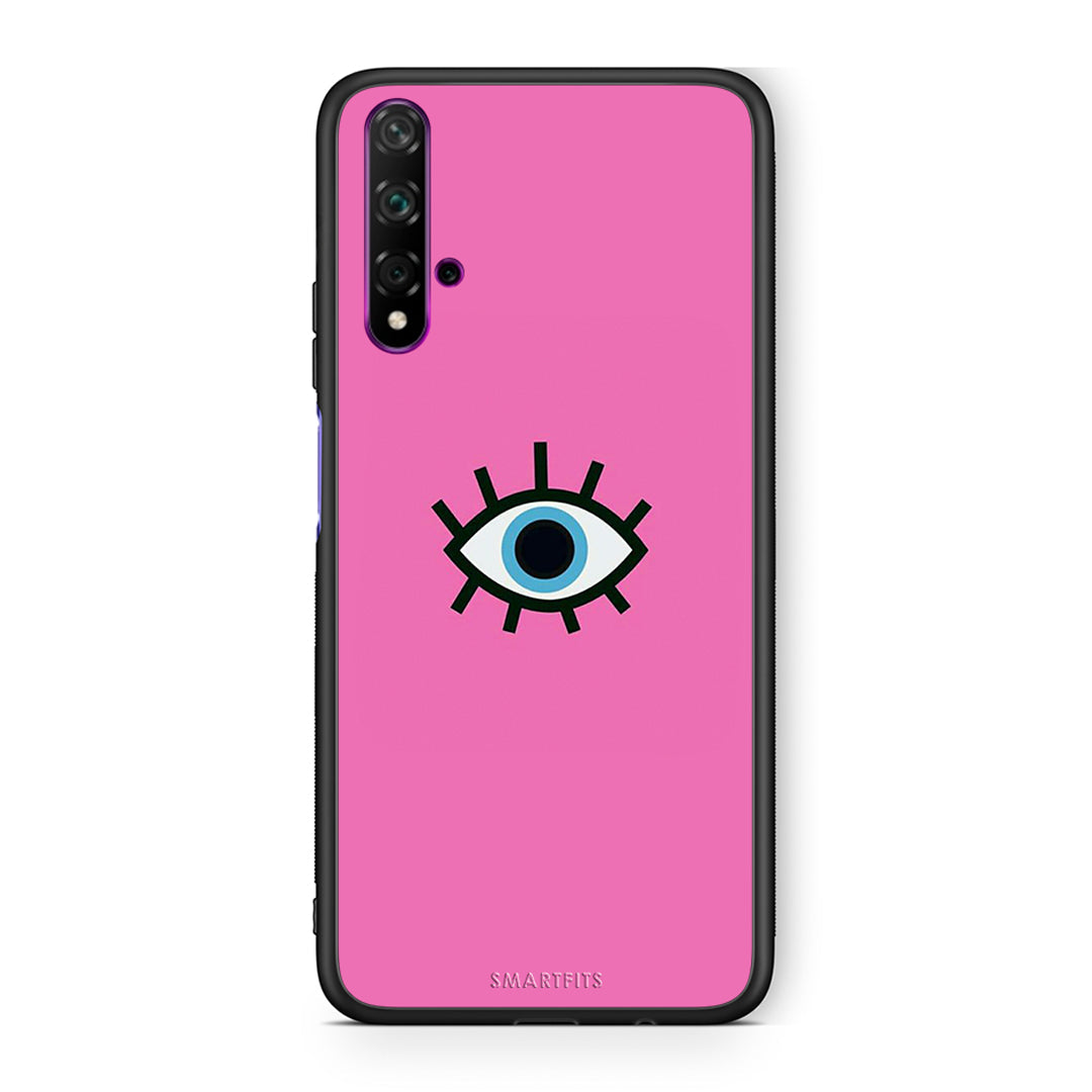 Huawei Nova 5T Blue Eye Pink θήκη από τη Smartfits με σχέδιο στο πίσω μέρος και μαύρο περίβλημα | Smartphone case with colorful back and black bezels by Smartfits