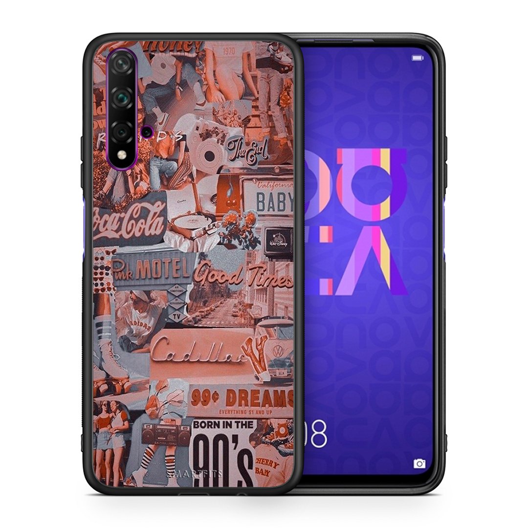 Θήκη Huawei Nova 5T/Honor 20 Born In 90s από τη Smartfits με σχέδιο στο πίσω μέρος και μαύρο περίβλημα | Huawei Nova 5T/Honor 20 Born In 90s case with colorful back and black bezels
