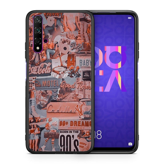 Θήκη Huawei Nova 5T/Honor 20 Born In 90s από τη Smartfits με σχέδιο στο πίσω μέρος και μαύρο περίβλημα | Huawei Nova 5T/Honor 20 Born In 90s case with colorful back and black bezels