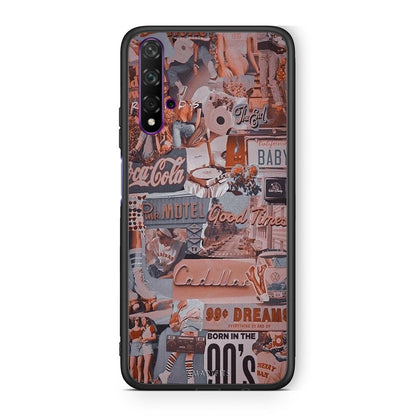 Huawei Nova 5T Born In 90s θήκη από τη Smartfits με σχέδιο στο πίσω μέρος και μαύρο περίβλημα | Smartphone case with colorful back and black bezels by Smartfits