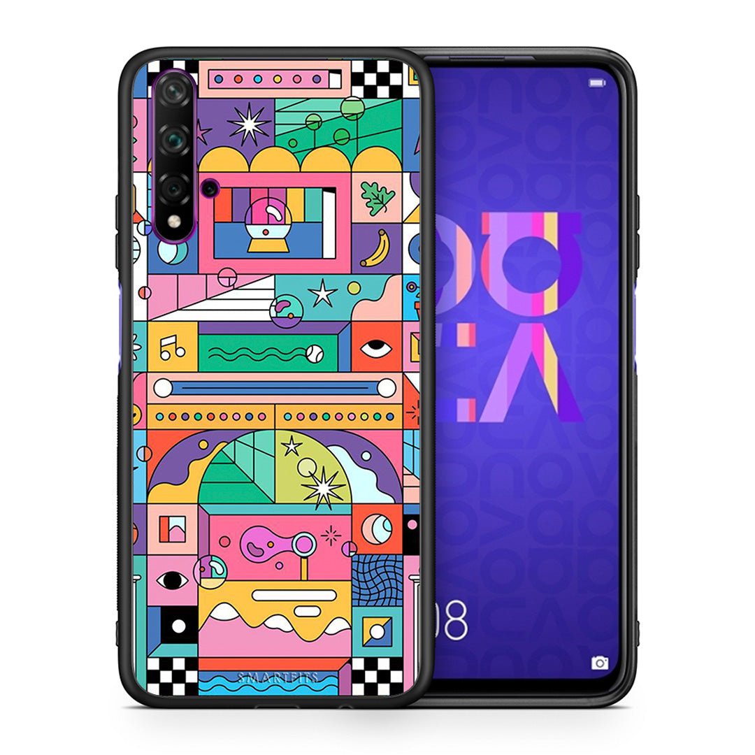 Θήκη Huawei Nova 5T/Honor 20 Bubbles Soap από τη Smartfits με σχέδιο στο πίσω μέρος και μαύρο περίβλημα | Huawei Nova 5T/Honor 20 Bubbles Soap case with colorful back and black bezels