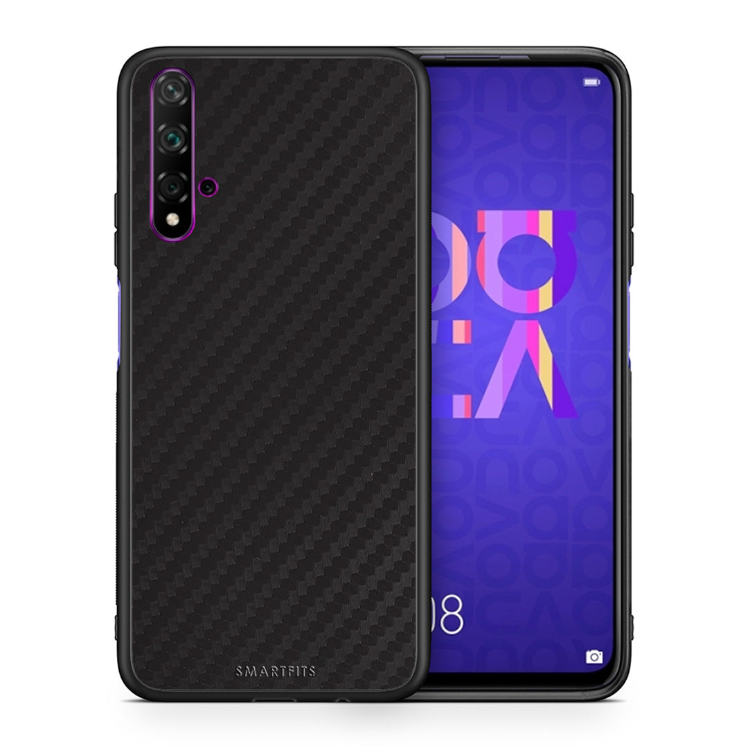 Θήκη Huawei Nova 5T/Honor 20 Carbon Black από τη Smartfits με σχέδιο στο πίσω μέρος και μαύρο περίβλημα | Huawei Nova 5T/Honor 20 Carbon Black case with colorful back and black bezels