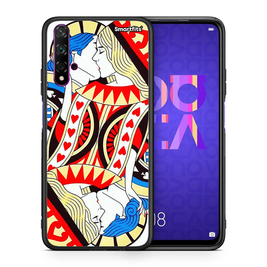 Θήκη Huawei Nova 5T/Honor 20 Card Love από τη Smartfits με σχέδιο στο πίσω μέρος και μαύρο περίβλημα | Huawei Nova 5T/Honor 20 Card Love case with colorful back and black bezels