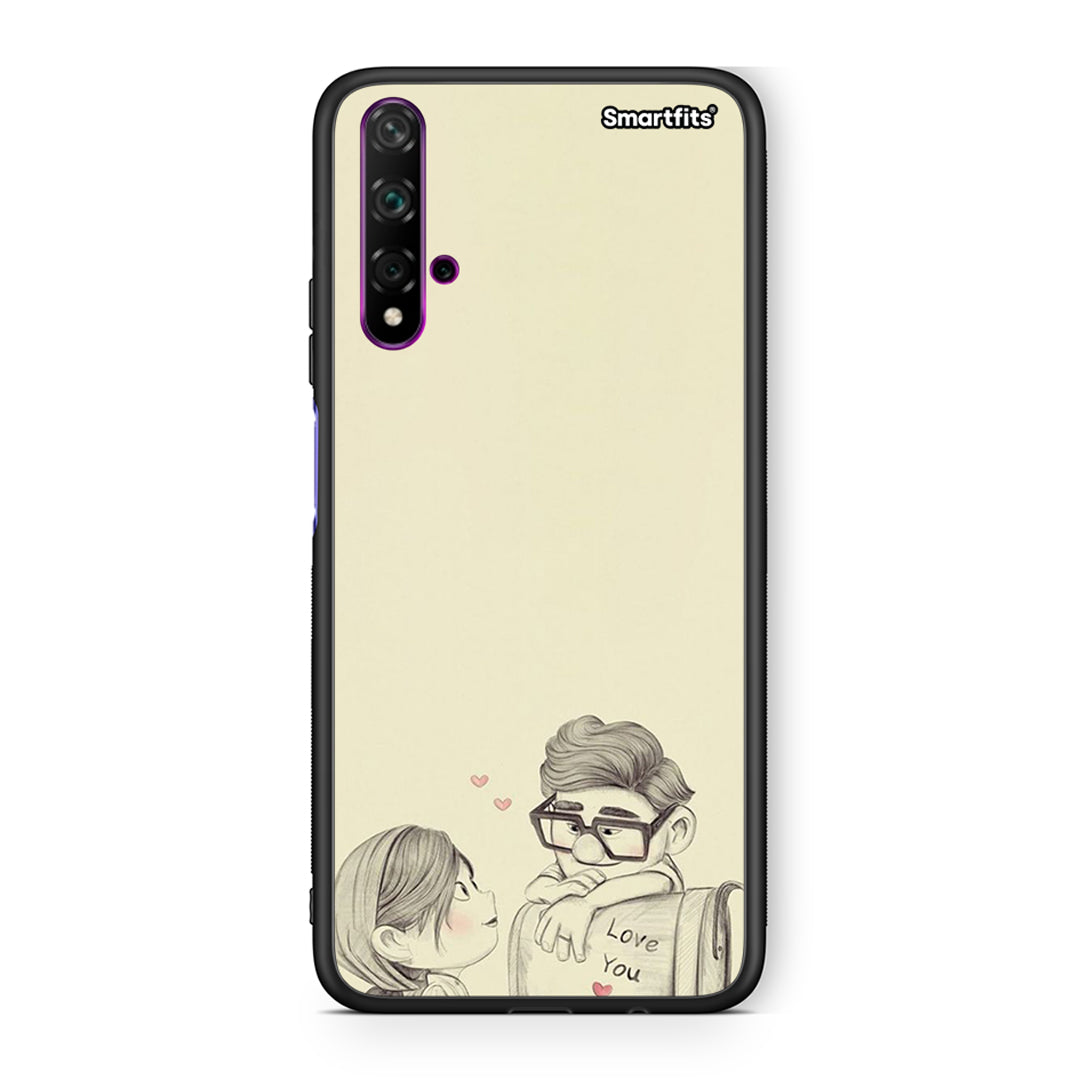 Huawei Nova 5T Carl And Ellie θήκη από τη Smartfits με σχέδιο στο πίσω μέρος και μαύρο περίβλημα | Smartphone case with colorful back and black bezels by Smartfits