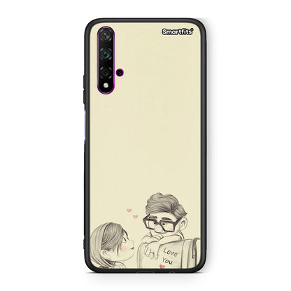 Huawei Nova 5T Carl And Ellie θήκη από τη Smartfits με σχέδιο στο πίσω μέρος και μαύρο περίβλημα | Smartphone case with colorful back and black bezels by Smartfits
