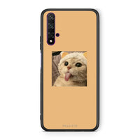 Thumbnail for Huawei Nova 5T Cat Tongue θήκη από τη Smartfits με σχέδιο στο πίσω μέρος και μαύρο περίβλημα | Smartphone case with colorful back and black bezels by Smartfits