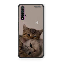 Thumbnail for Huawei Nova 5T Cats In Love Θήκη από τη Smartfits με σχέδιο στο πίσω μέρος και μαύρο περίβλημα | Smartphone case with colorful back and black bezels by Smartfits