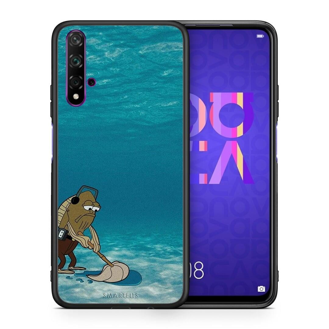 Θήκη Huawei Nova 5T / Honor 20 Clean The Ocean από τη Smartfits με σχέδιο στο πίσω μέρος και μαύρο περίβλημα | Huawei Nova 5T / Honor 20 Clean The Ocean case with colorful back and black bezels
