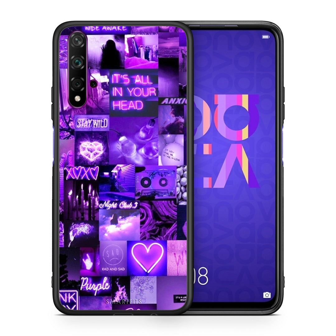 Θήκη Αγίου Βαλεντίνου Huawei Nova 5T / Honor 20 Collage Stay Wild από τη Smartfits με σχέδιο στο πίσω μέρος και μαύρο περίβλημα | Huawei Nova 5T / Honor 20 Collage Stay Wild case with colorful back and black bezels