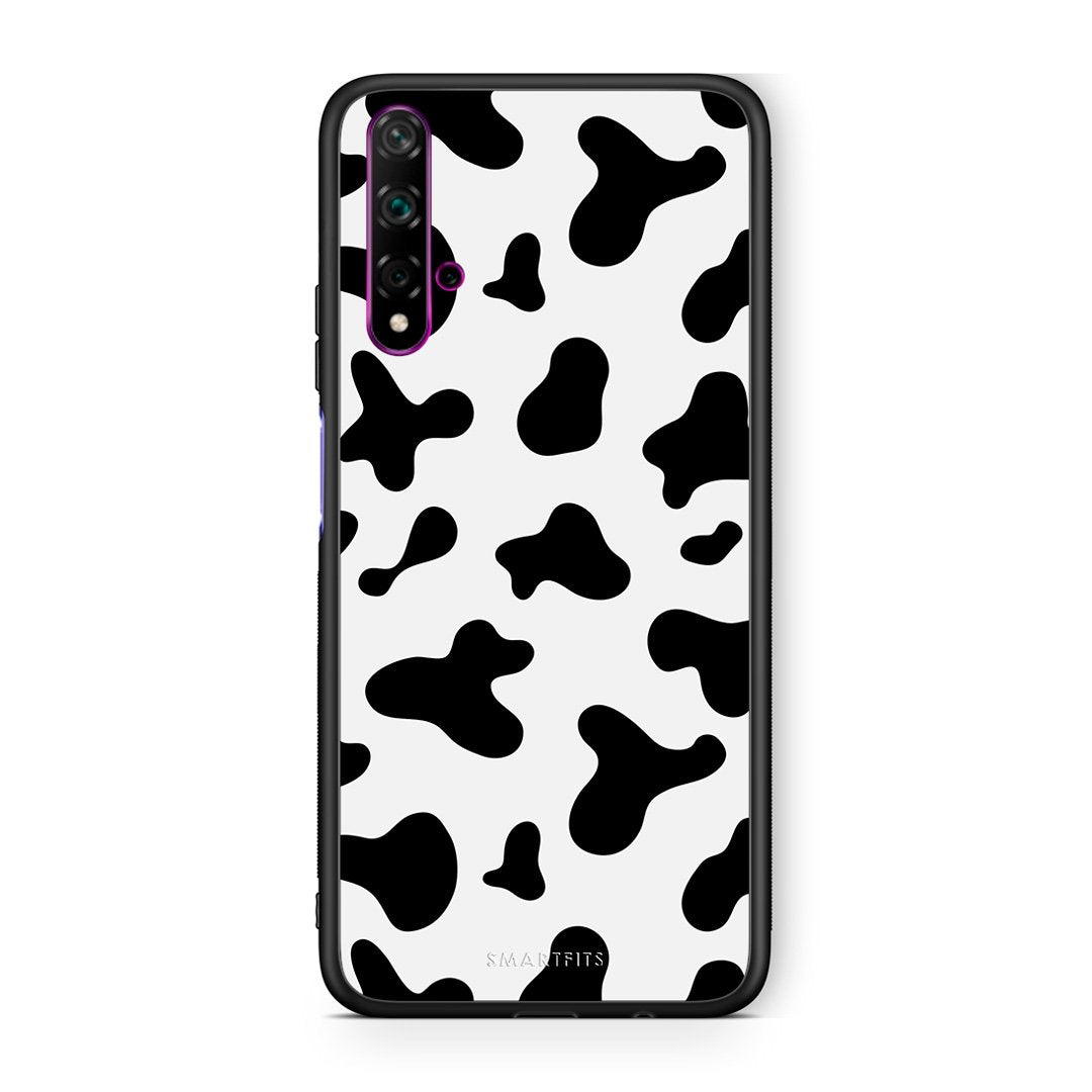 Huawei Nova 5T Cow Print θήκη από τη Smartfits με σχέδιο στο πίσω μέρος και μαύρο περίβλημα | Smartphone case with colorful back and black bezels by Smartfits