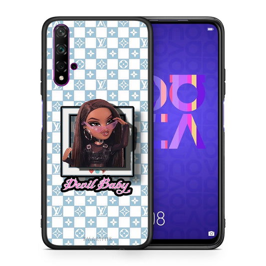 Θήκη Αγίου Βαλεντίνου Huawei Nova 5T / Honor 20 Devil Baby από τη Smartfits με σχέδιο στο πίσω μέρος και μαύρο περίβλημα | Huawei Nova 5T / Honor 20 Devil Baby case with colorful back and black bezels
