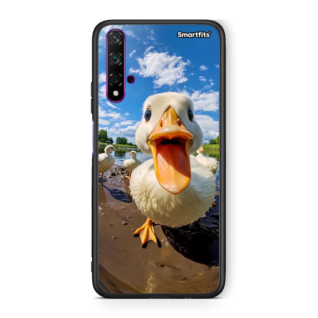 Huawei Nova 5T Duck Face θήκη από τη Smartfits με σχέδιο στο πίσω μέρος και μαύρο περίβλημα | Smartphone case with colorful back and black bezels by Smartfits