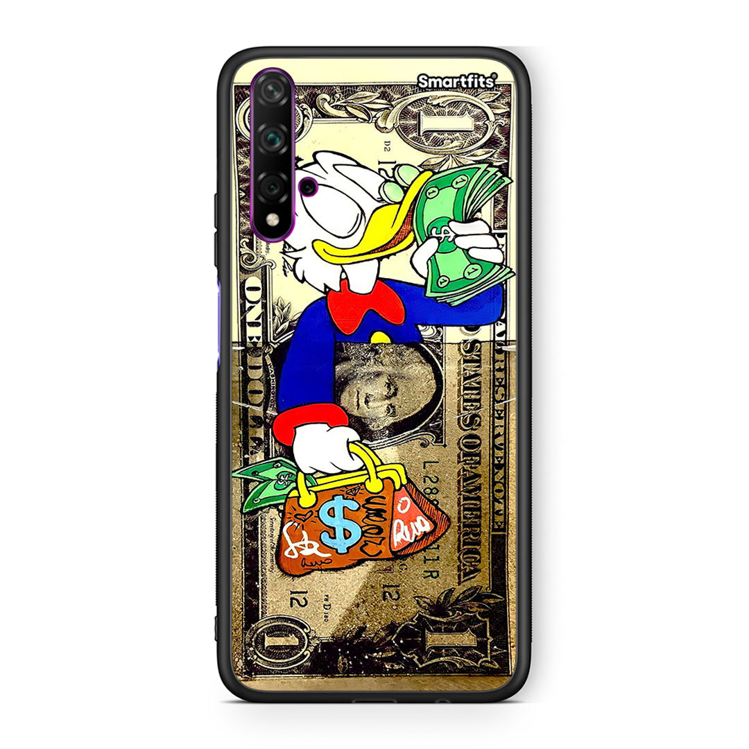 Huawei Nova 5T Duck Money Θήκη από τη Smartfits με σχέδιο στο πίσω μέρος και μαύρο περίβλημα | Smartphone case with colorful back and black bezels by Smartfits