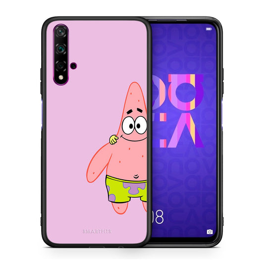 Θήκη Huawei Nova 5T/Honor 20  Friends Patrick από τη Smartfits με σχέδιο στο πίσω μέρος και μαύρο περίβλημα | Huawei Nova 5T/Honor 20  Friends Patrick case with colorful back and black bezels
