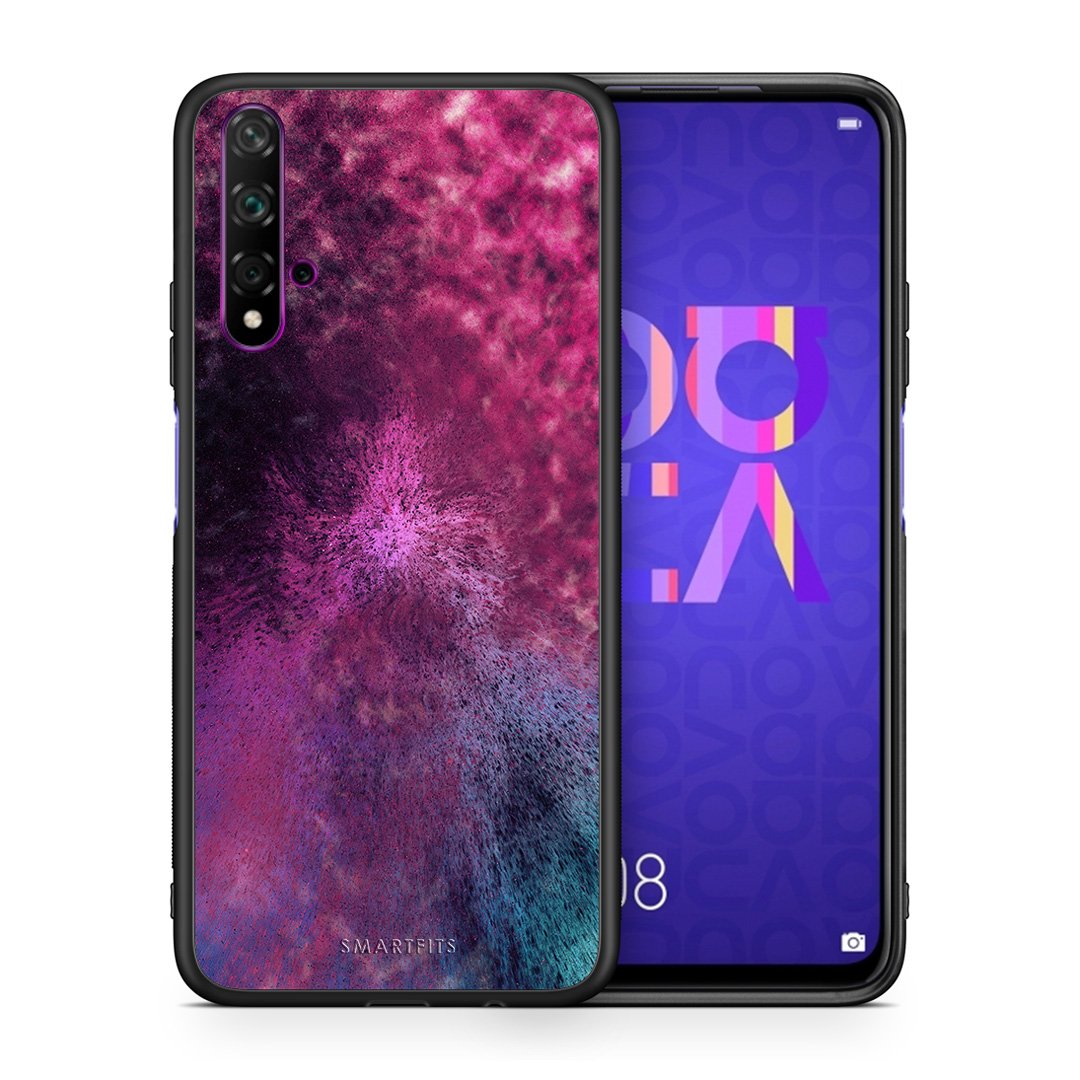 Θήκη Huawei Nova 5T/Honor 20 Aurora Galaxy από τη Smartfits με σχέδιο στο πίσω μέρος και μαύρο περίβλημα | Huawei Nova 5T/Honor 20 Aurora Galaxy case with colorful back and black bezels