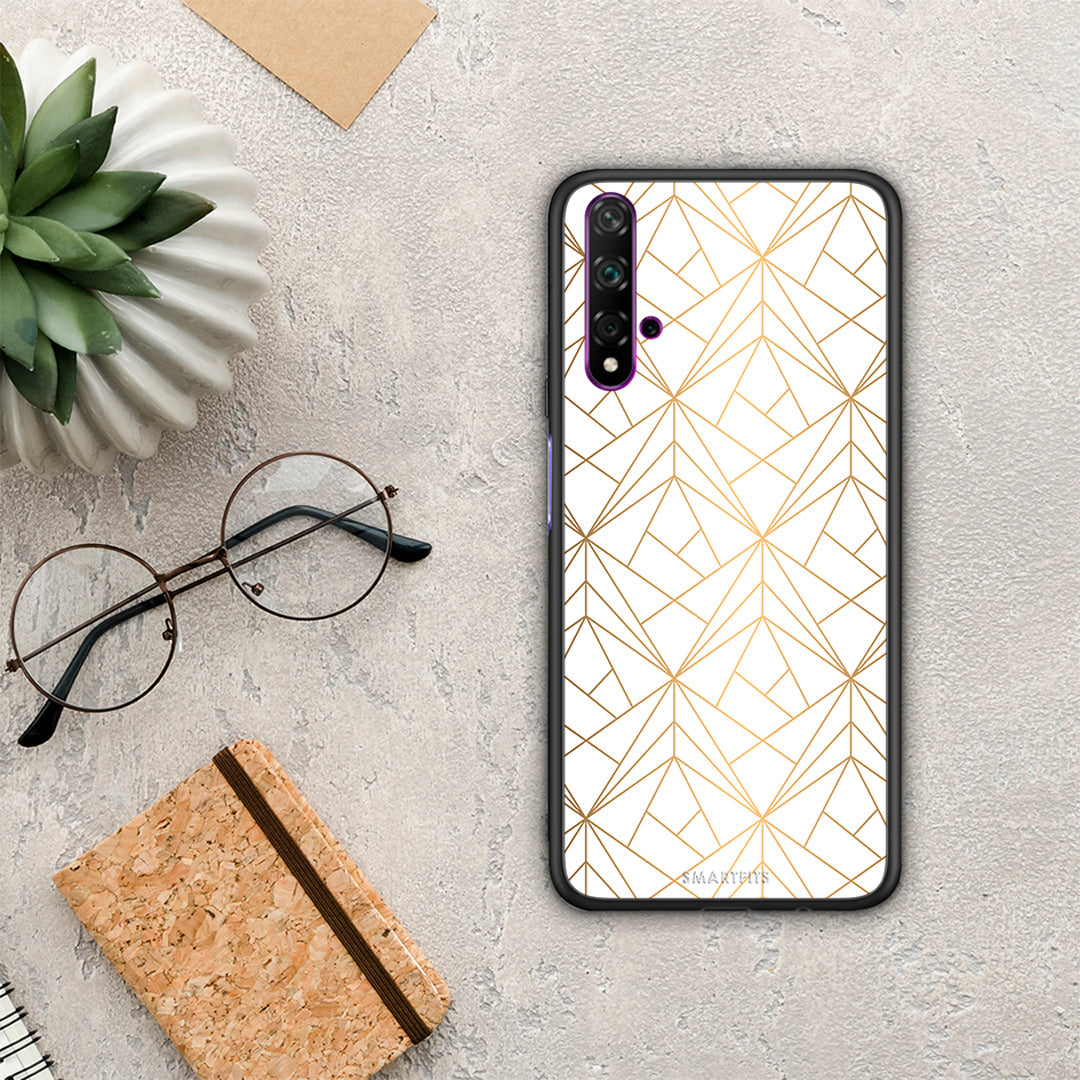 Geometric Luxury White - Huawei Nova 5T / Honor 20 θήκη